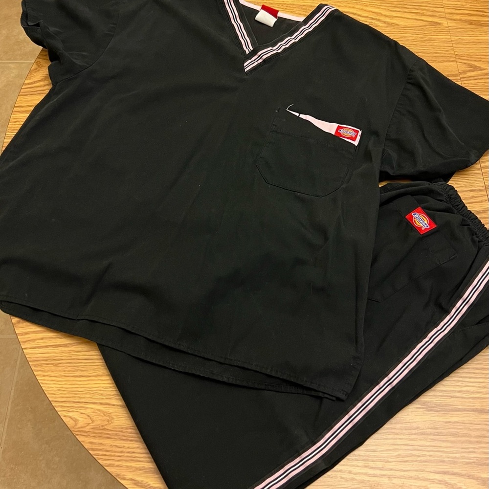Dickies, XS Top, XSP Petite Pant, Black/Pink